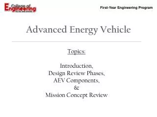 Advanced Energy Vehicle
