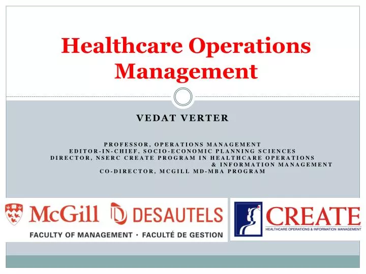 healthcare operations management