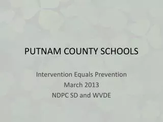 PUTNAM COUNTY SCHOOLS