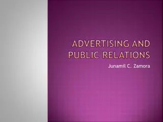 Advertising and Public Relations