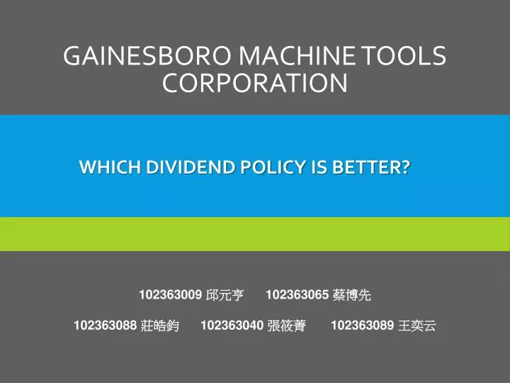 gainesboro machine tools corporation