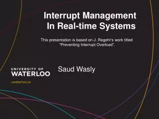 Interrupt Management In Real-time Systems