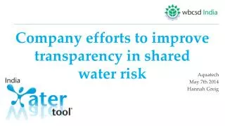 Company efforts to improve transparency in shared water risk
