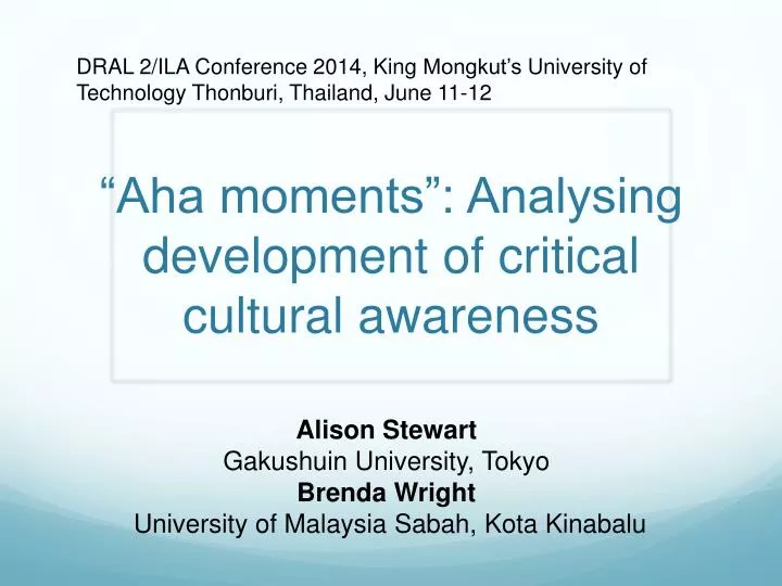 aha moments analysing development of critical cultural awareness