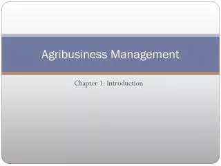 Agribusiness Management