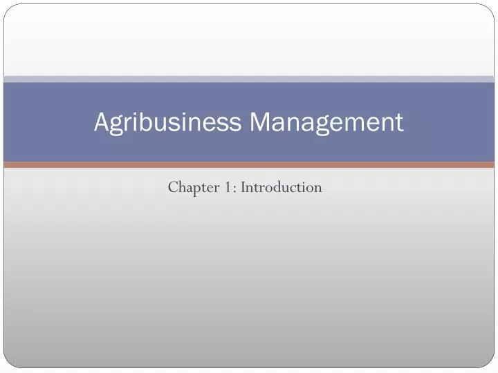 agribusiness management