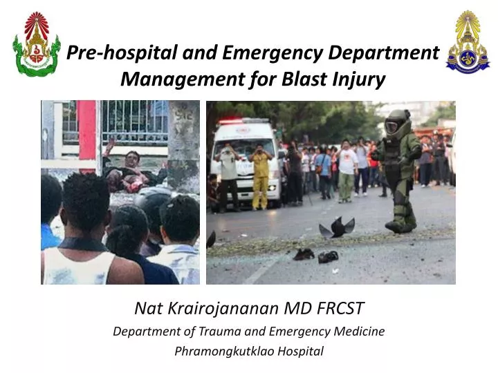 pre hospital and emergency department management for blast injury