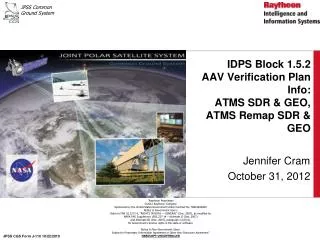 IDPS Block 1.5.2 AAV Verification Plan Info: ATMS SDR &amp; GEO, ATMS Remap SDR &amp; GEO
