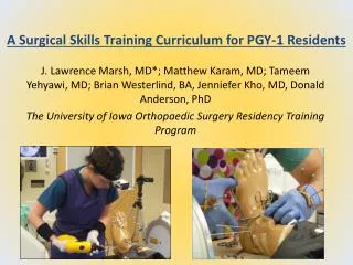 A Surgical Skills Training Curriculum for PGY-1 Residents