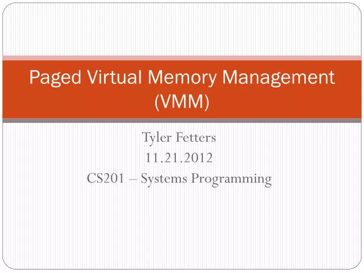 paged virtual memory management vmm