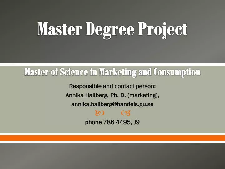 master degree project master of science in marketing and consumption