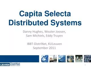 Capita Selecta Distributed Systems