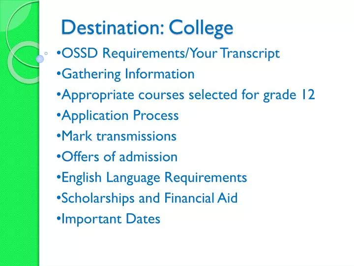 destination college
