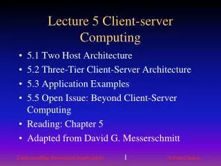 Lecture 5 Client-server Computing
