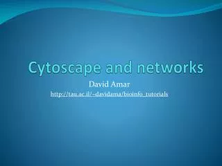 Cytoscape and networks