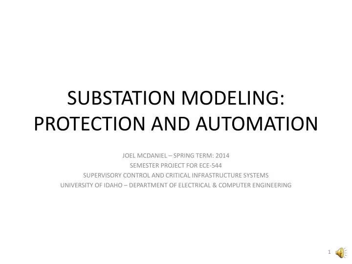 substation modeling protection and automation