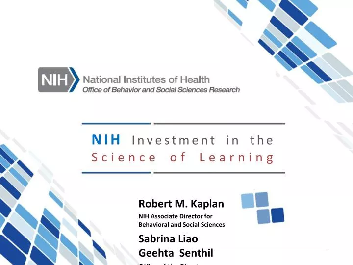 nih investment in the science of learning