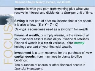 Semantic Traps: Money, Income, and Wealth