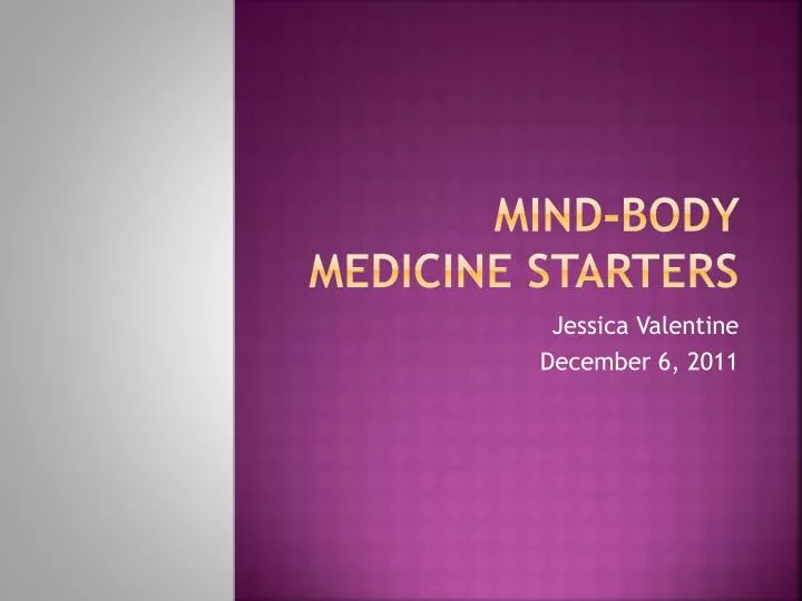 mind body medicine starters