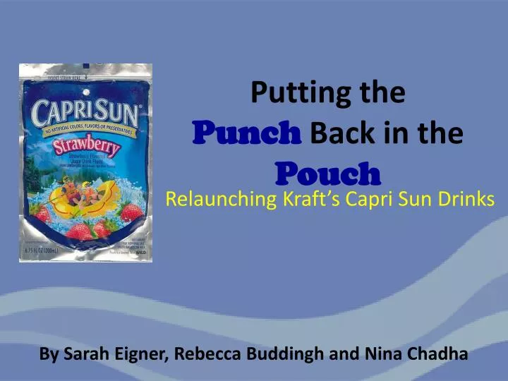 putting the punch back in the pouch