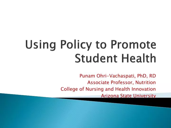 using policy to promote student health