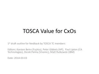 TOSCA Value for CxOs