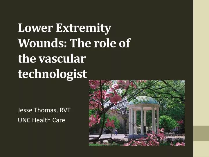 lower extremity wounds the role of the vascular technologist