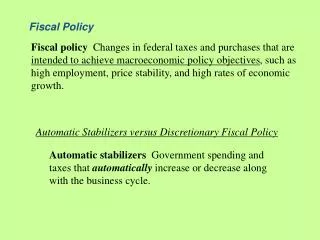 Fiscal Policy