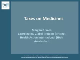 Taxes on Medicines