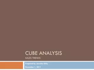 Cube analysis sales trends