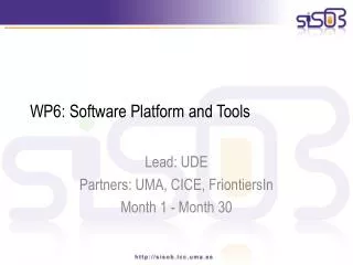 WP6: Software Platform and Tools