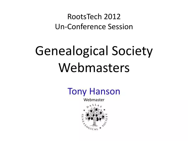 genealogical society webmasters