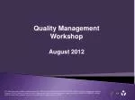 Quality Management Workshop - Enhancing Clinical Practices - slide 1