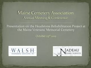 Maine Cemetery Association Annual Meeting &amp; Conference