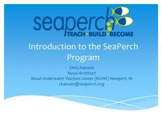 Introduction to the SeaPerch Program