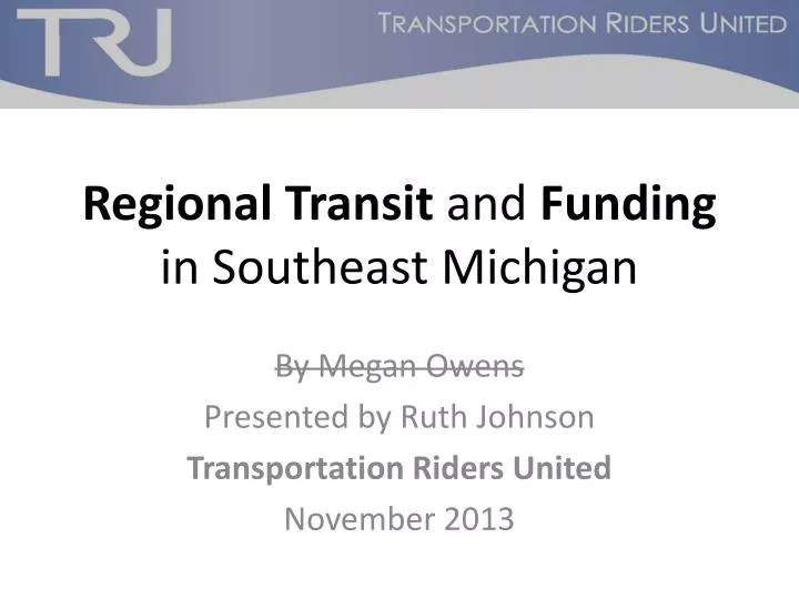 regional transit and funding in southeast michigan