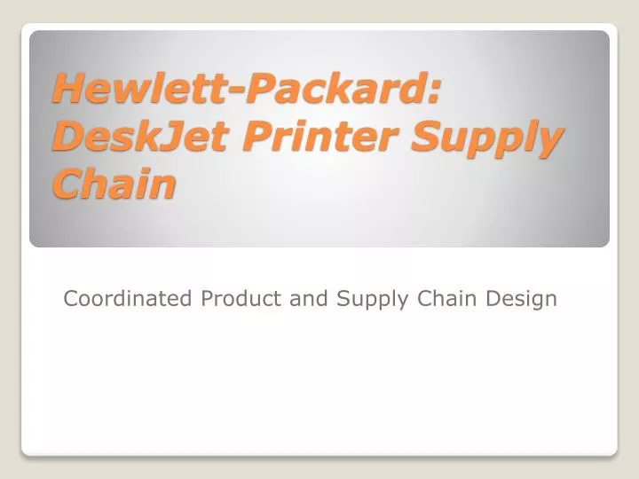 hewlett packard deskjet printer supply chain