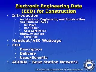 Electronic Engineering Data (EED) for Construction