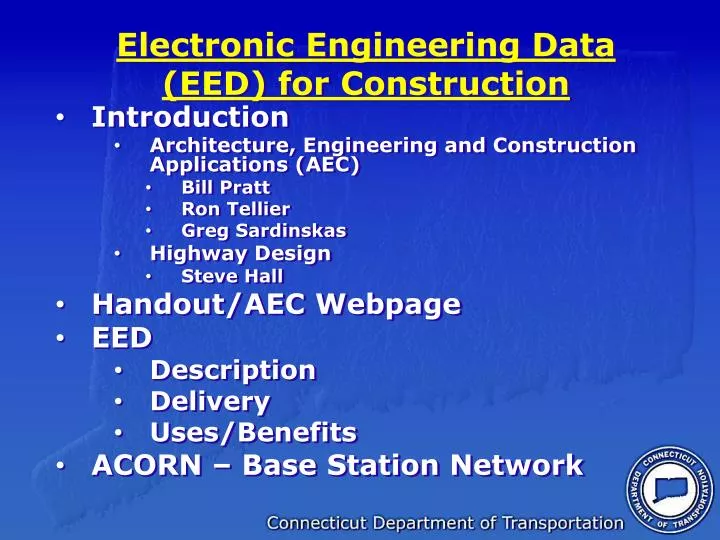 electronic engineering data eed for construction