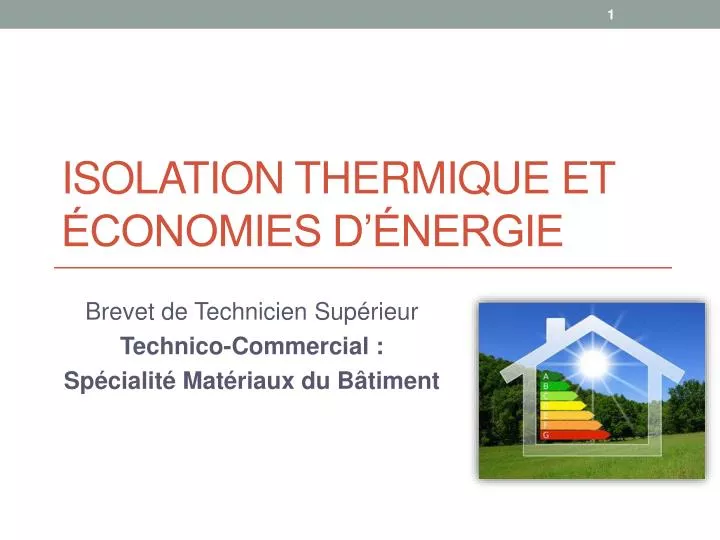 isolation thermique et conomies d nergie