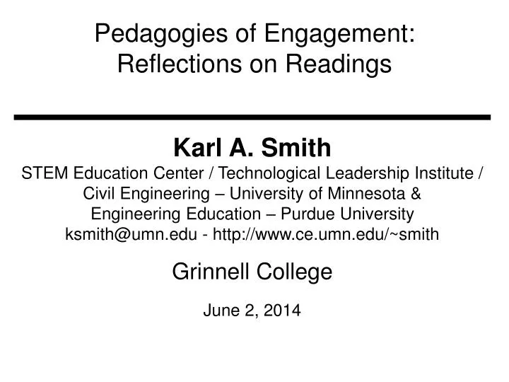 pedagogies of engagement reflections on readings