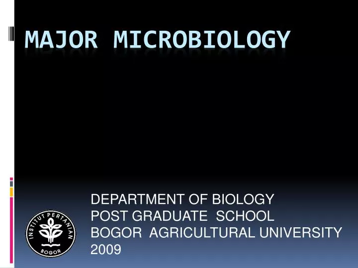 department of biology post graduate school bogor agricultural university 2009