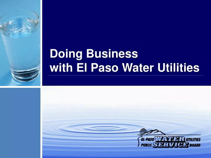 doing business with el paso water utilities