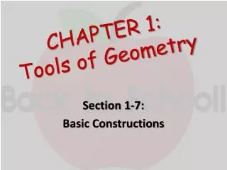 CHAPTER 1: Tools of Geometry