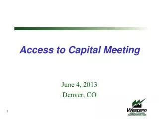 Access to Capital Meeting