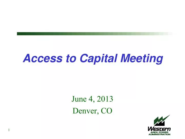 access to capital meeting