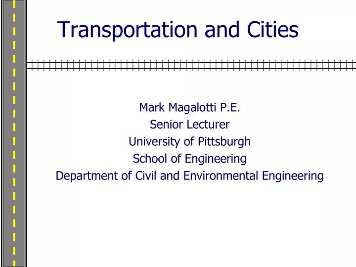 transportation and cities