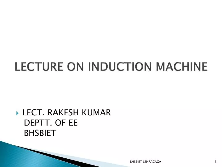 lecture on induction machine