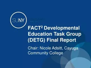 FACT 2 Developmental Education Task Group (DETG) Final Report