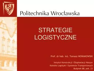 STRATEGIE LOGISTYCZNE